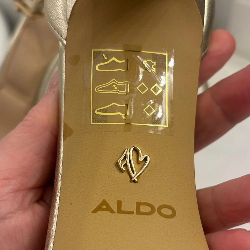 Aldo Metallic Gold Strappy Heels - Picture 3 of 6